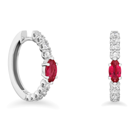 Brincos Diamantes E Rubis Marquise