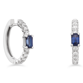 Brincos Diamantes E Safiras Azuis Esmeralda