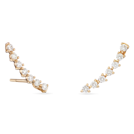 Brincos Ouro Rosa E Diamantes