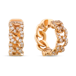 Brincos Links Ouro Rosa E Diamantes