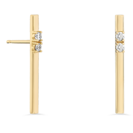 Brincos Whistle Ouro Rosa E Diamantes