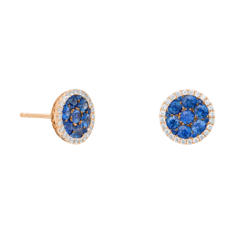 Brincos Diamantes E Safiras Azuis