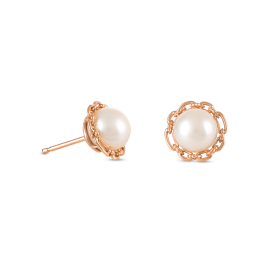 Brincos Be my Baby Ouro Rosa E Pérolas