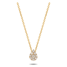 Colar Pera Ouro Amarelo E Diamantes