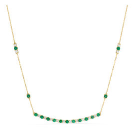 Colar Primrose Ouro Amarelo, Esmeraldas E Diamantes