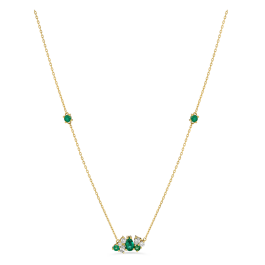 Colar Gooseberry Ouro Amarelo, Esmeraldas E Diamantes