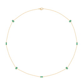 Colar Meadow Ouro Amarelo E Esmeraldas