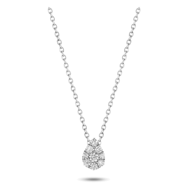 Colar Pêra Ouro Branco E Diamantes