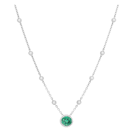 Colar Pendente Esmeraldas E Diamantes