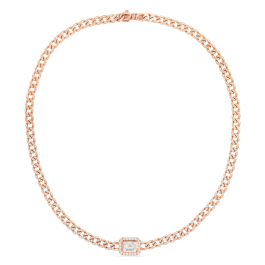 Colar Links Ouro Rosa E Diamantes