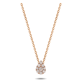 Colar Pêra Ouro Rosa E Diamantes