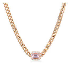 Colar Links Diamantes E Morganite