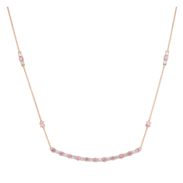 Colar Primrose Ouro Rosa, Safiras Rosa E Diamantes