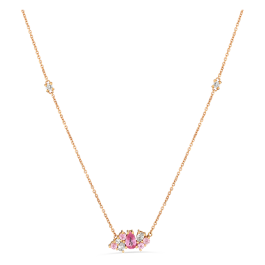 Colar Gooseberry Ouro Rosa, Safira Rosa E Diamantes