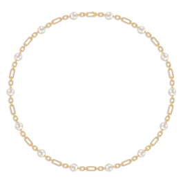 Colar Lock Your Love Ouro Amarelo E Pérolas