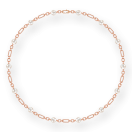 Colar Lock Your Love Ouro Rosa E Pérolas