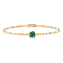 Pulseira Ouro Rosa, Diamantes e Esmeraldas