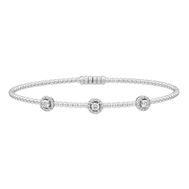 Pulseira Ouro Branco E Diamantes