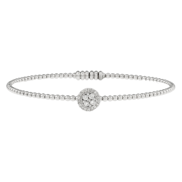 Pulseira Ouro Branco E Diamantes