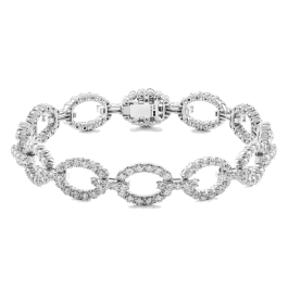 Pulseira Links Ouro Branco E Diamantes