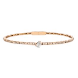 Pulseira Ouro Rosa E Diamante Pêra