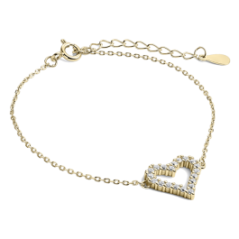 Pulseira Fika Coração Dourada