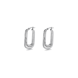 Brincos Rizzo Rectangulares Grandes Prateados