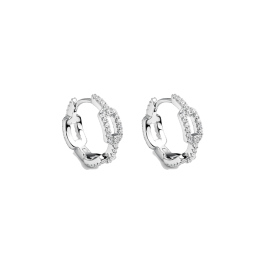 Brincos Join Elos Pequenos Prateados