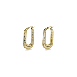 Brincos Rizzo Rectangulares Grandes Dourados