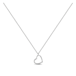 Colar Signals Coração Zircónias Prateado