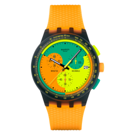 Relógio Swatch homem cronógrafo Laranja e Verde Neon