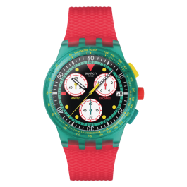 Relógio Swatch homem Cronógrafo verde e vermelho