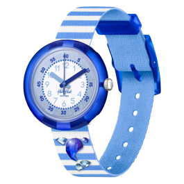 Relógio Flik Flak de criança riscas golfinho