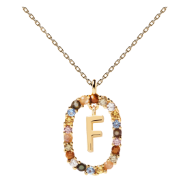 Colar Letra F Dourado