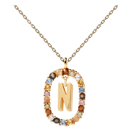 Colar Letra N Dourado