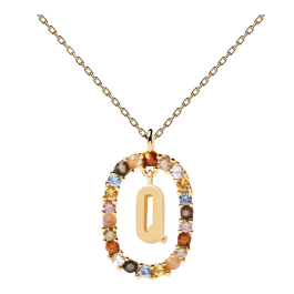 Colar Letra Q Dourado