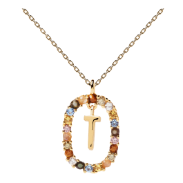 Colar Letra T Dourado