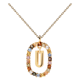 Colar Letra U Dourado