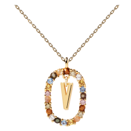 Colar Letra V Dourado
