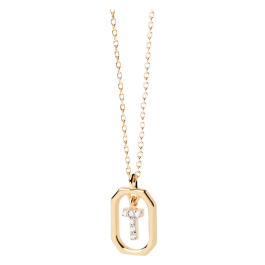 Colar Mini Letters T Dourado