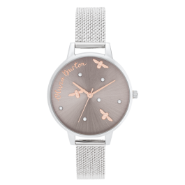 Relógio Pearly Queen Cinzento Aço Malha Milanesa