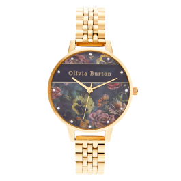 Relógio Varsity Aço Dourado e Cristais