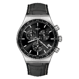 Relógio Swatch homem Cronógrafo Preto Aço Pele