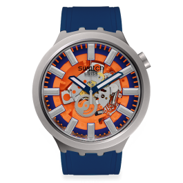 Relógio Swatch homem Aço Azul e Laranja