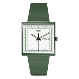 Relógio Swatch homem Verde e Branco Quadrado Data