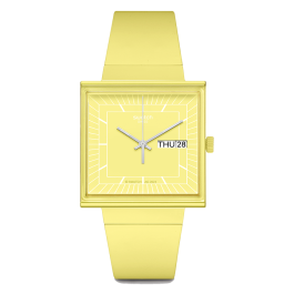 Relógio Swatch homem Amarelo Quadrado Data