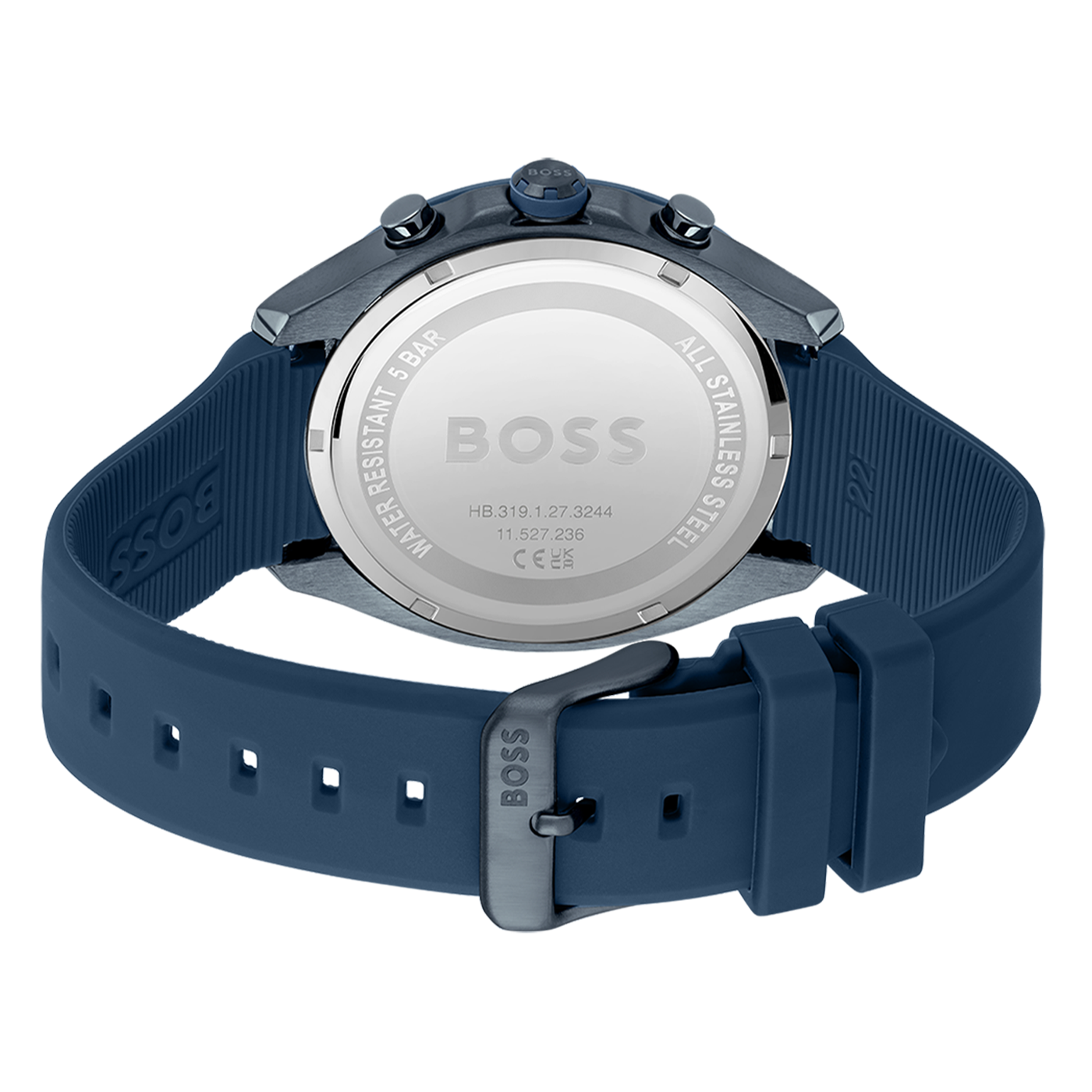Relógio Velocity Cronógrafo Aço IP Azul Silicone