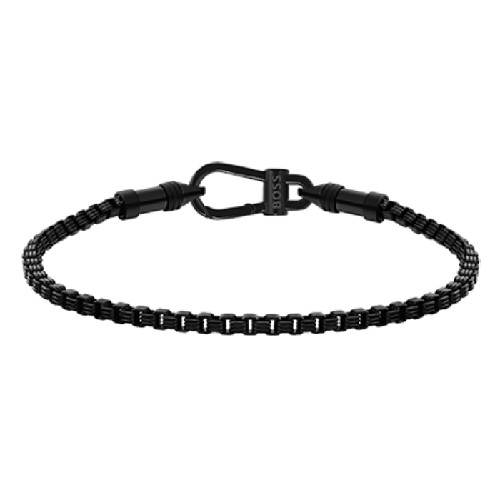 Pulseira Homem Aço e IP Preto Liam
