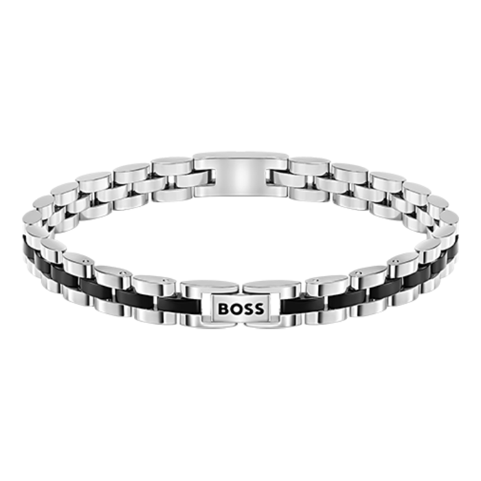 Pulseira Homem Aço e IP Preto Archer