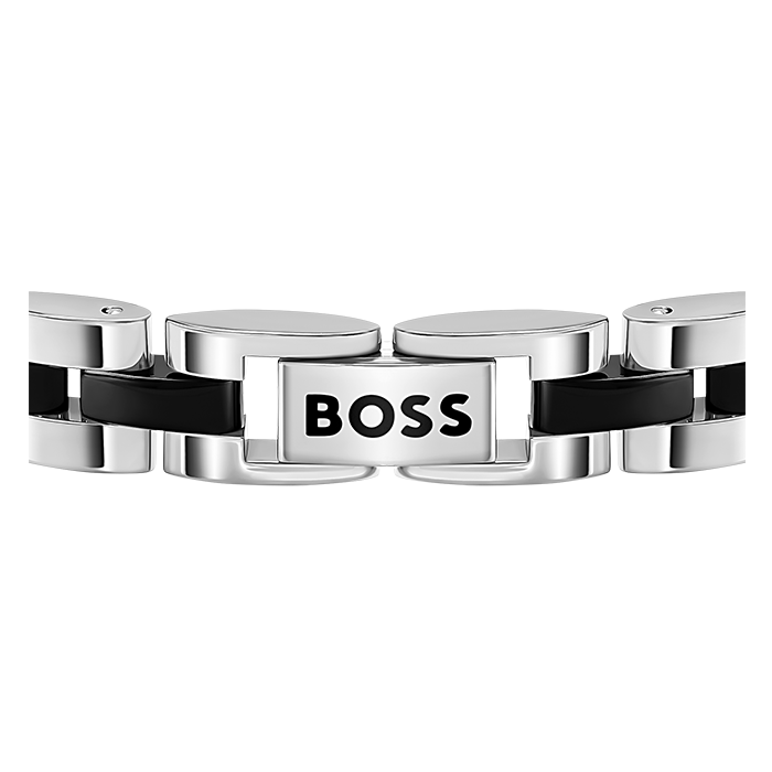 Pulseira Homem Aço e IP Preto Archer